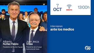 Alberto Núñez Feijóo y Juan Jesús Vivas realizan una intervención ante los medios